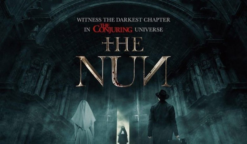 The Nun Sister and Father with Valak poster