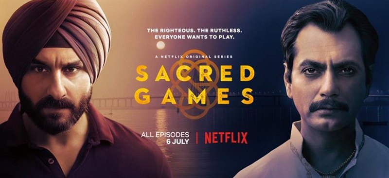 Saif Ali Khan and Nawazuddin Siddiqui in Sacred Games Poster Reveiws and Ratings